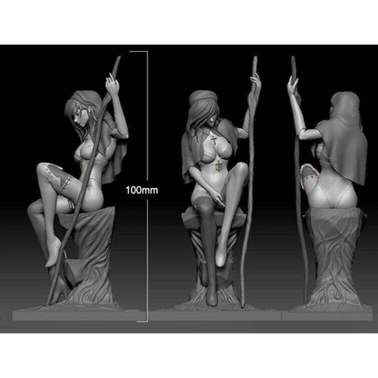 100mm 3D Print Model Kit Beautiful Girl Woman Witch Wanderer Unpainted - Model-Fan-Store