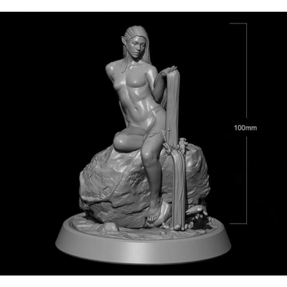 100mm 3D Print Model Kit Nudes Beautiful Girl Woman Elf Enchantress Unpainted - Model-Fan-Store