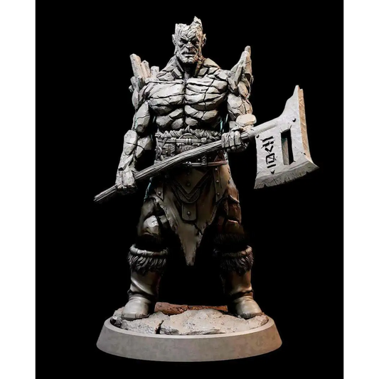 100mm 3D Print Model Kit Stone Golem Warrior Barbarian Unpainted - Model-Fan-Store