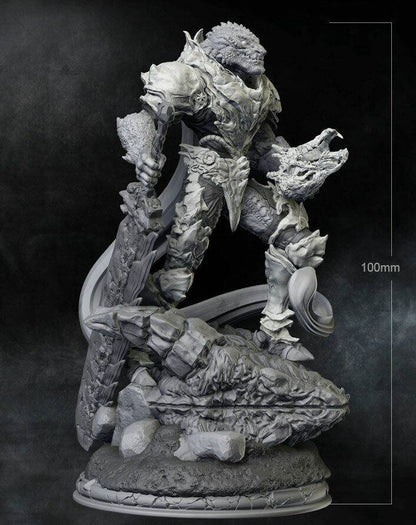 100mm 3D Print Model Kit Warrior Lizard Man Unpainted - Model-Fan-Store