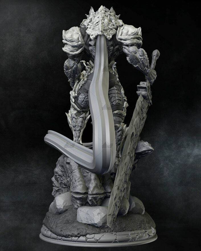 100mm 3D Print Model Kit Warrior Lizard Man Unpainted - Model-Fan-Store