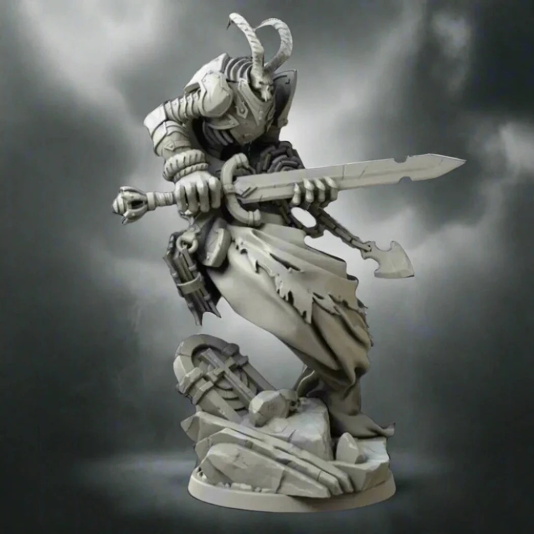 1/18 100mm 3D Print Model Kit Warrior Necromancer Guardian Fantasy Unpainted