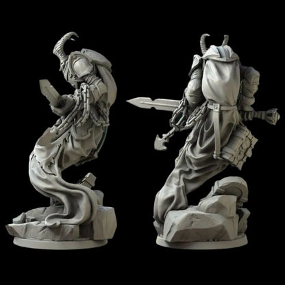 1/18 100mm 3D Print Model Kit Warrior Necromancer Guardian Fantasy Unpainted