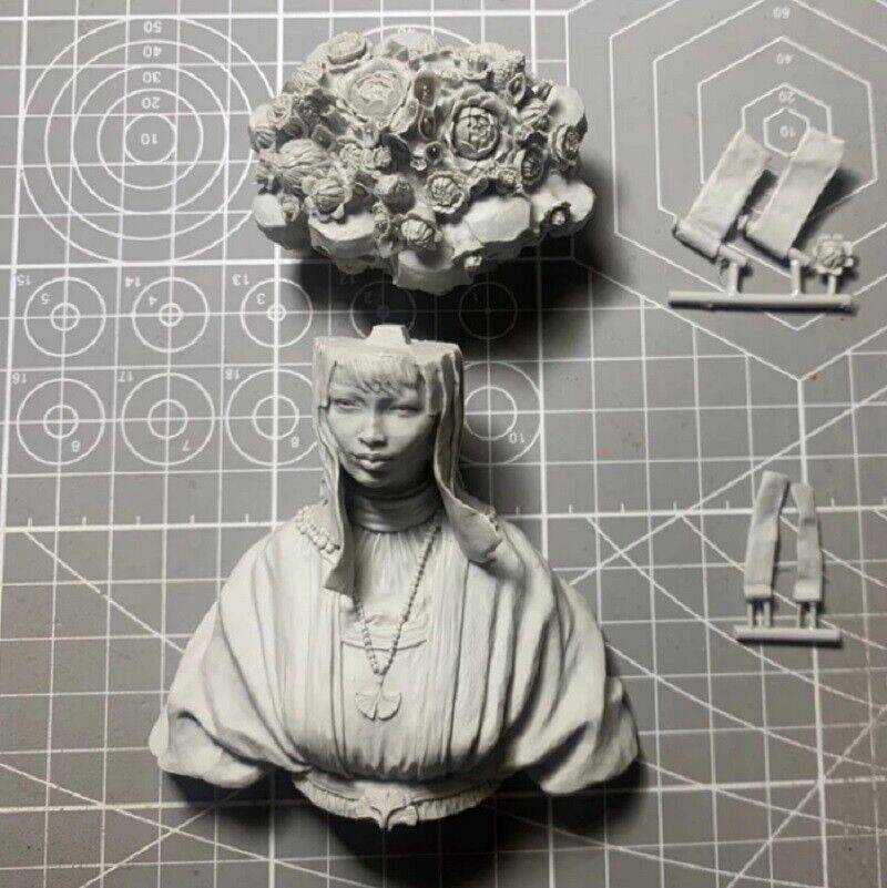 130mm BUST Resin Model Kit Girl Flower Queen Fantasy Theme Unpainted - Model-Fan-Store