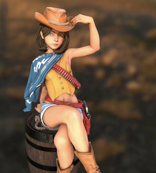 180mm Resin Model Kit Beautiful Beautiful Girl Cowboy Cowgirl Unpainted - Model-Fan-Store