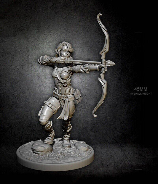 45mm Resin Model Kit Beautiful Girl Woman Archer Huntress Unpainted - Model-Fan-Store