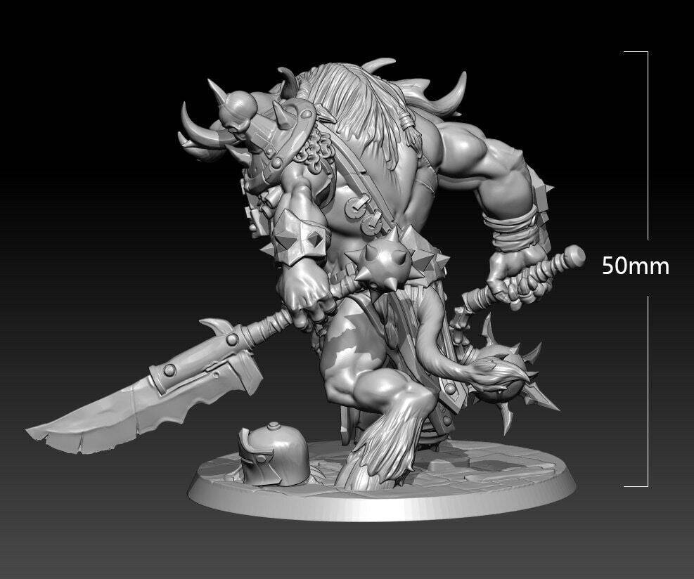 50mm 3D Print Model Kit Warrior Berserk Monster Unpainted - Model-Fan-Store