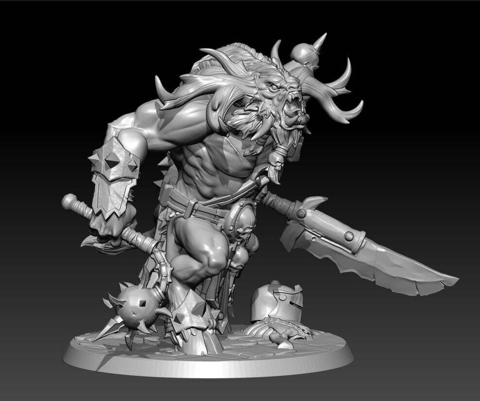 50mm 3D Print Model Kit Warrior Berserk Monster Unpainted - Model-Fan-Store