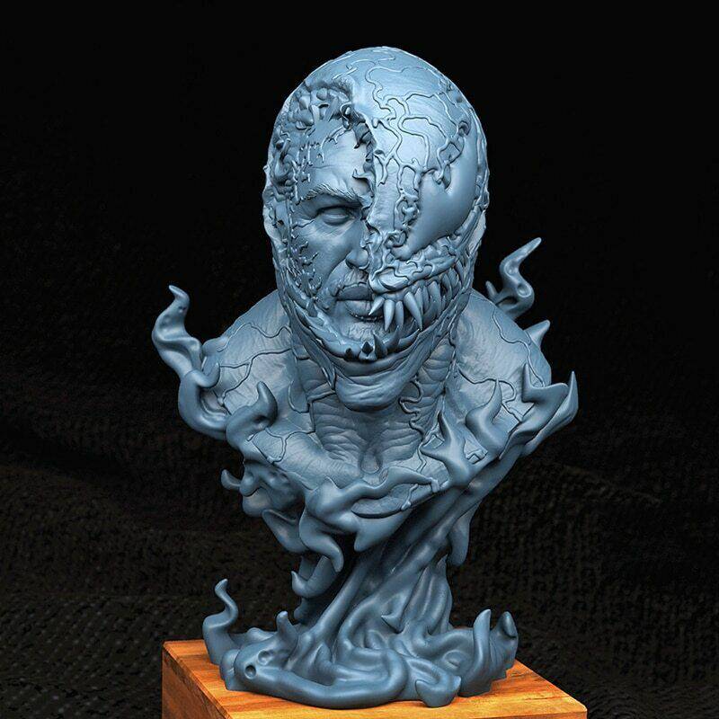 50mm BUST 3D Print Model Kit Alien Hunter Warrior Venom Unpainted A28 A28 - Model-Fan-Store