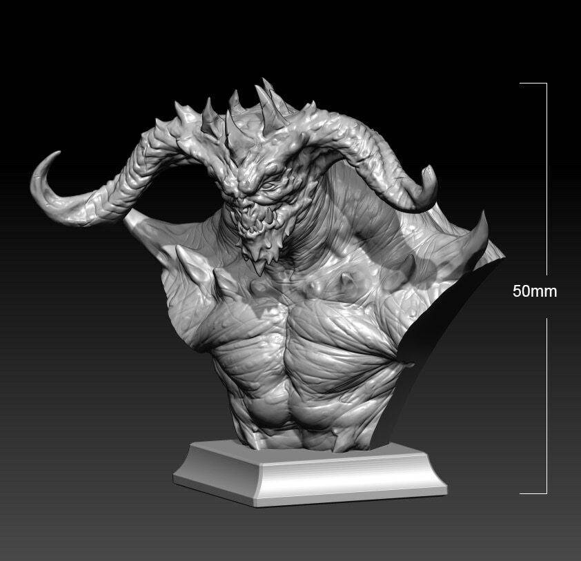 50mm BUST Resin Model Kit Demon Balrog Unpainted - Model-Fan-Store