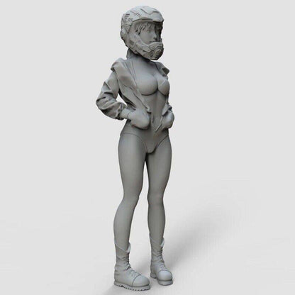 54mm Resin Model Kit Modern Asian Beautiful Girl Motorcyclist Unpainted - Model-Fan-Store