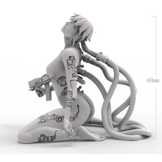 60mm 3D Print Cyberpunk Model Kit Beautiful Girl Woman Unpainted - Model-Fan-Store