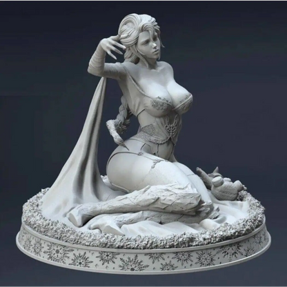 60mm 3D Print Model Kit Beautiful Girl Woman Frozen Elsa Fantasy Unpainted - Model-Fan-Store