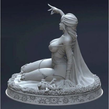 60mm 3D Print Model Kit Beautiful Girl Woman Frozen Elsa Fantasy Unpainted - Model-Fan-Store