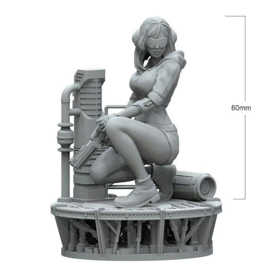 60mm 3D Print Model Kit Beautiful Girl Woman Spy Agent Unpainted - Model-Fan-Store