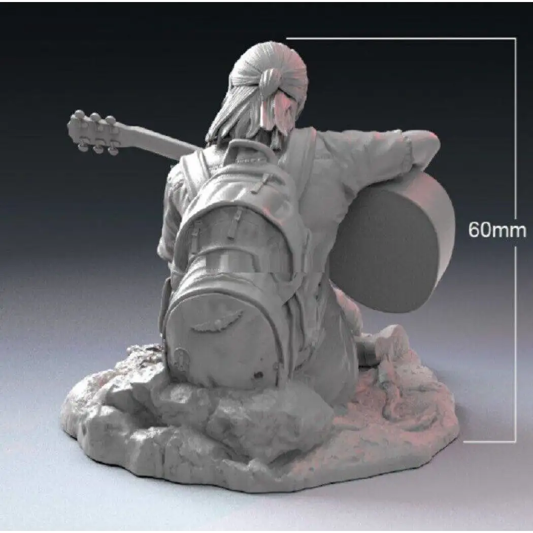 60mm 3D Print Model Kit Girl Ellie with Guitar Unpainted - Model-Fan-Store