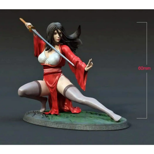 60mm 3D Print Model Kit Modern Asian Beautiful Girl Woman Fencer Unpainted - Model-Fan-Store