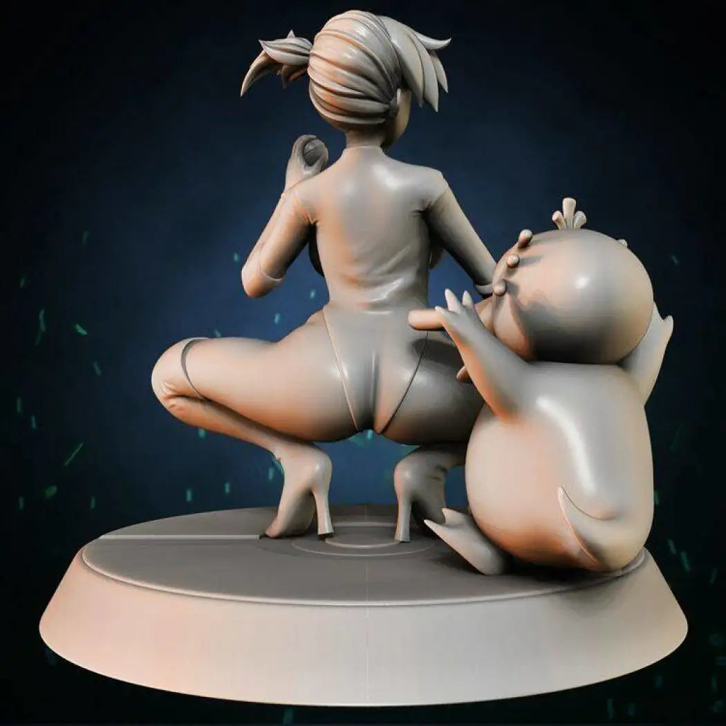 60mm 3D Print Model Kit Modern Beautiful Girl Woman Pokemon Ball Unpainted - Model-Fan-Store