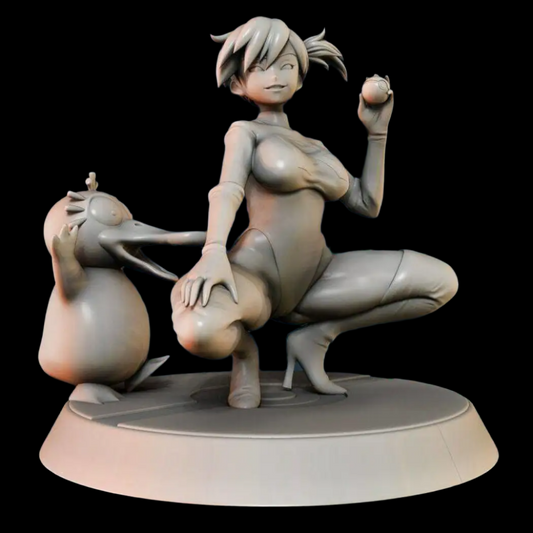 1/18 60mm 3D Print Model Kit Modern Beautiful Girl Woman Pokemon Ball Unpainted