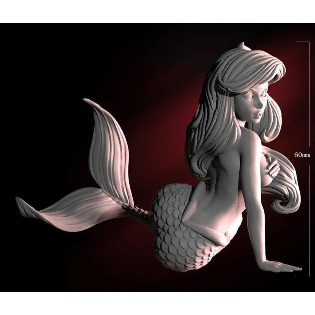 60mm 3D Print model Kit Nudes Beautiful Girl Woman Mermaid Fairy Tales Unpainted - Model-Fan-Store