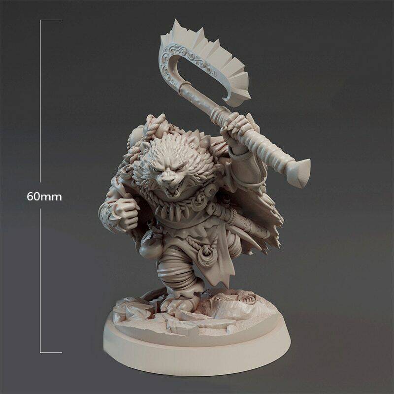 60mm 3D Print Model Kit Pandaren Warrior Warcraft Unpainted - Model-Fan-Store