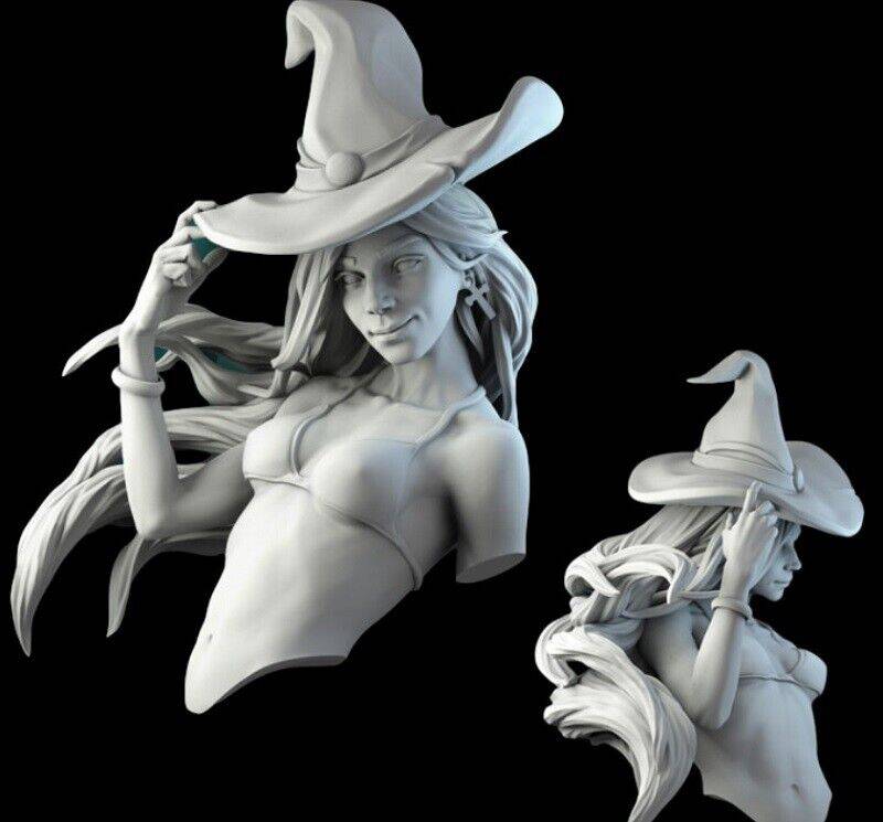 60mm BUST 3D Print Model Kit Beautiful Girl Woman Witch Unpainted - Model-Fan-Store