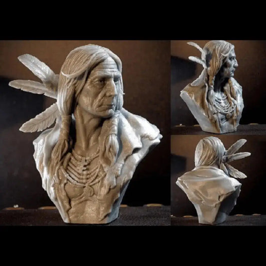 1/10 BUST 60mm 3D Print Model Kit Native American Indian Chief Unpainted