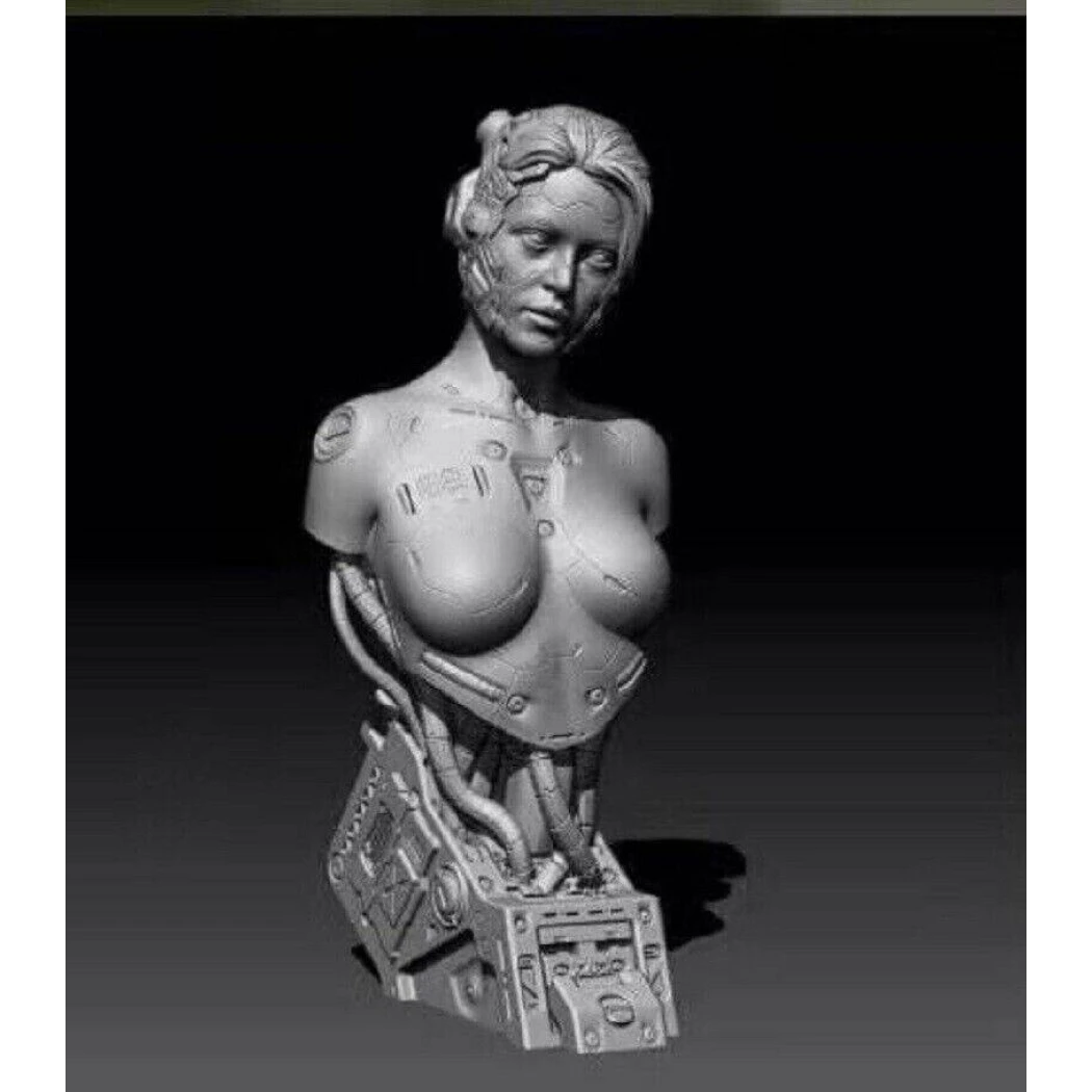 60mm BUST Resin Model Kit Beautiful Girl Woman Android Robot Unpainted - Model-Fan-Store