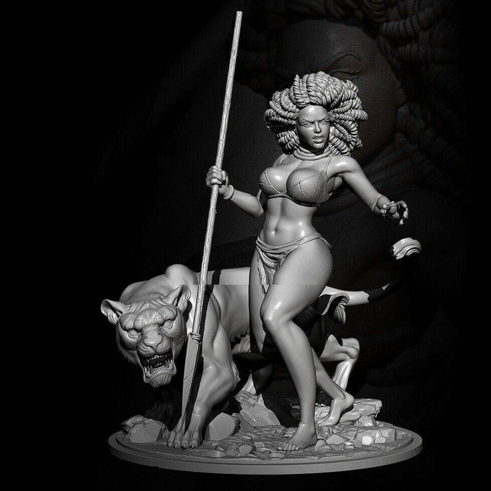 60mm Resin Model Kit Beautiful Girl Woman Barbarian Hunter Unpainted - Model-Fan-Store