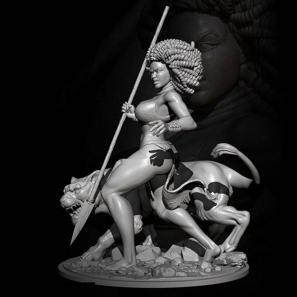 60mm Resin Model Kit Beautiful Girl Woman Barbarian Hunter Unpainted - Model-Fan-Store