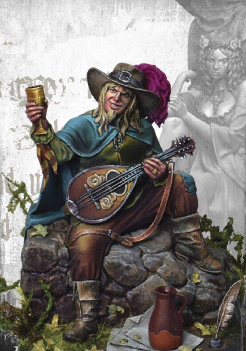 62mm Resin Model Kit Bard Musician Unpainted - Model-Fan-Store