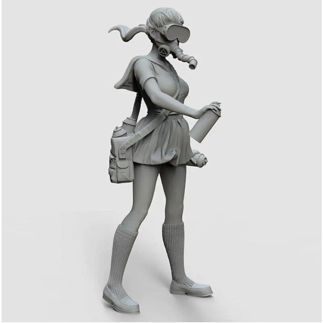 69mm Resin Model Kit Modern Asian Beautiful Girl Street Art Unpainted - Model-Fan-Store