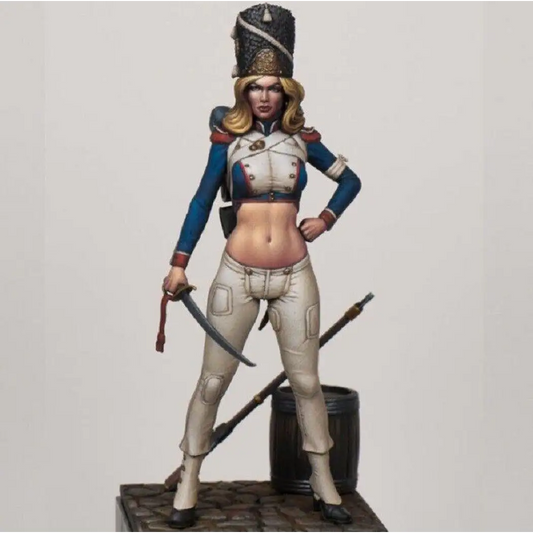 70mm Resin Model Kit Beautiful Girl Napoleonic Wars French Hussar Unpainted - Model-Fan-Store