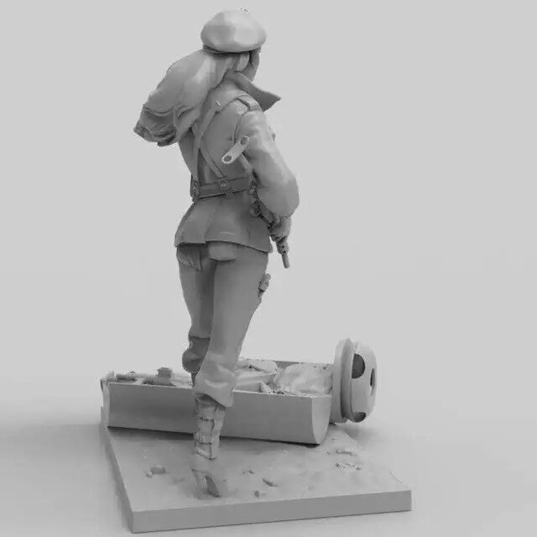 70mm Resin Model Kit Beautiful Girl Woman Soldier Unpainted - Model-Fan-Store