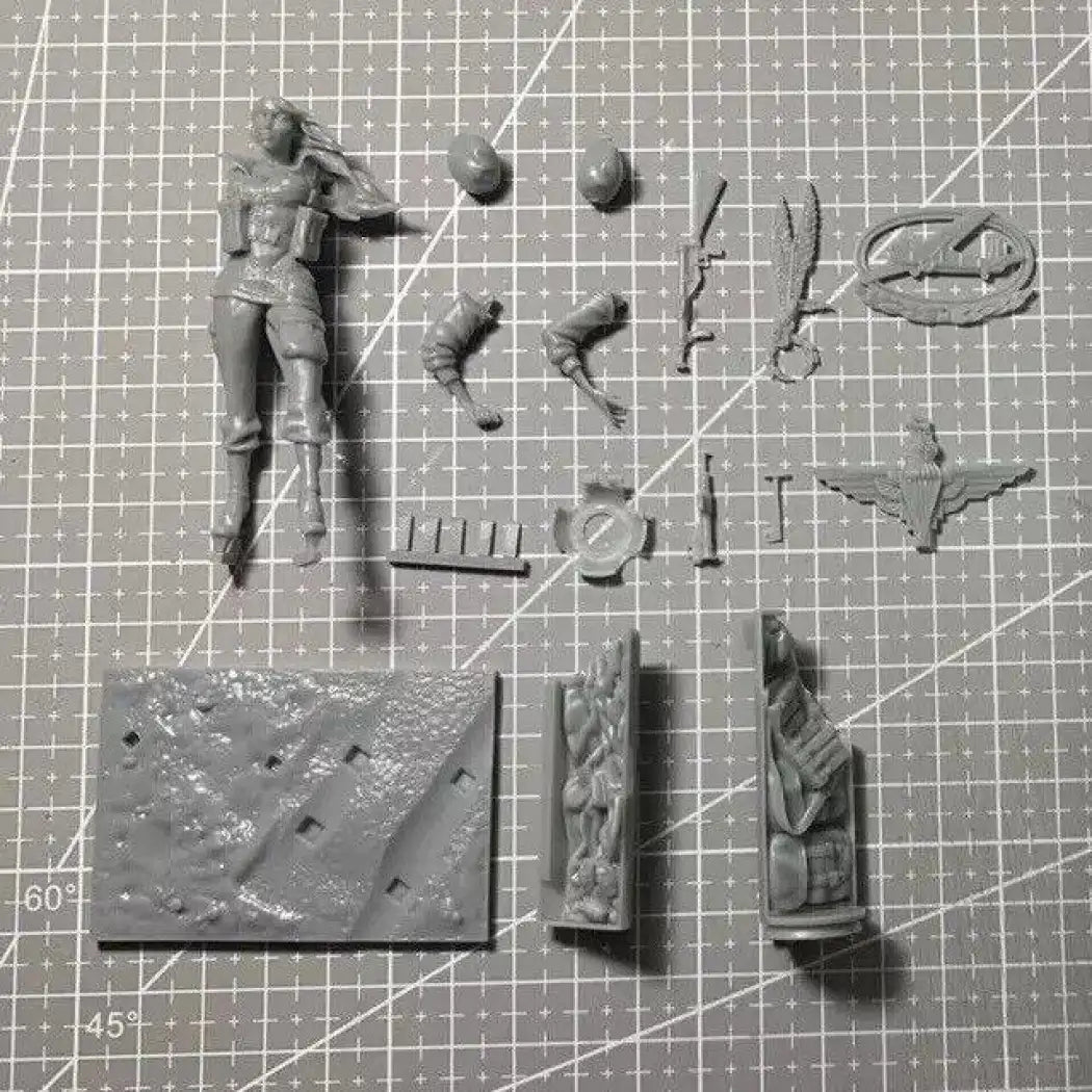 70mm Resin Model Kit Beautiful Girl Woman Soldier Unpainted - Model-Fan-Store