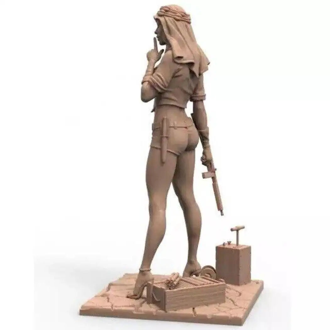 1/24 Resin Model Kit Beautiful Girl British Soldier Pin Up (with base) Unpainted