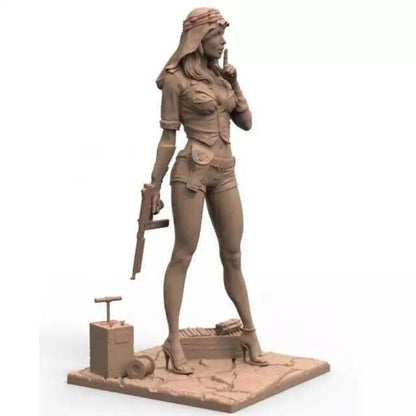 1/24 Resin Model Kit Beautiful Girl British Soldier Pin Up (with base) Unpainted