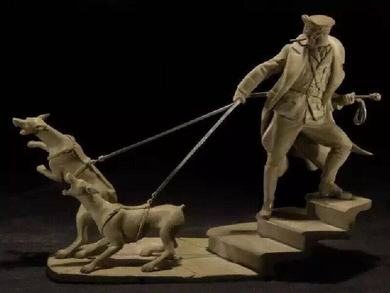 70mm Resin Model Kit German Officer with Dogs WW2 Unpainted - Model-Fan-Store