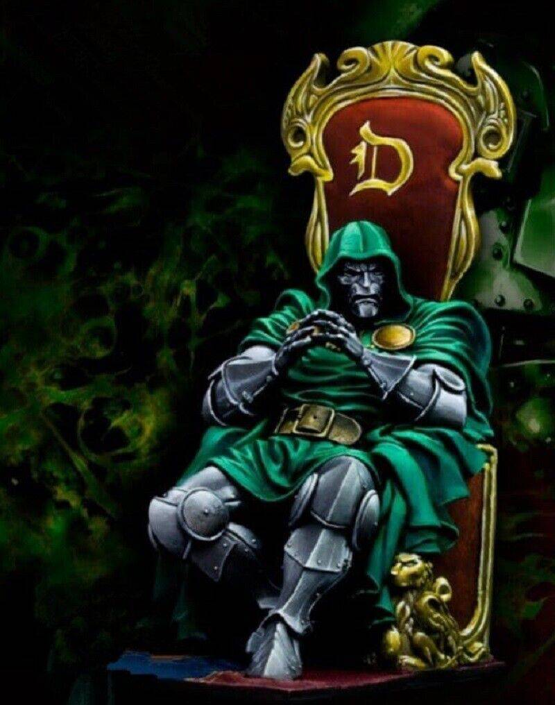 70mm Resin Superhero Model Kit Villain Dr Doom (with throne) Unpainted - Model-Fan-Store