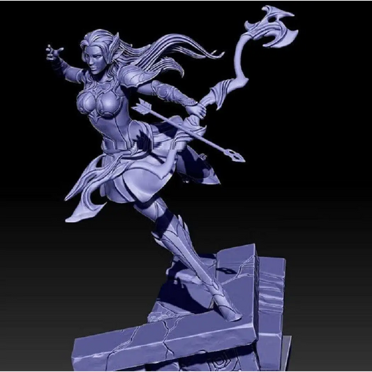 75mm Resin Model Kit Beautiful Girl Archer Huntress Unpainted - Model-Fan-Store