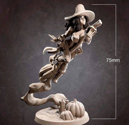 75mm Resin Model Kit Beautiful Girl Witch Sorceress Unpainted - Model-Fan-Store