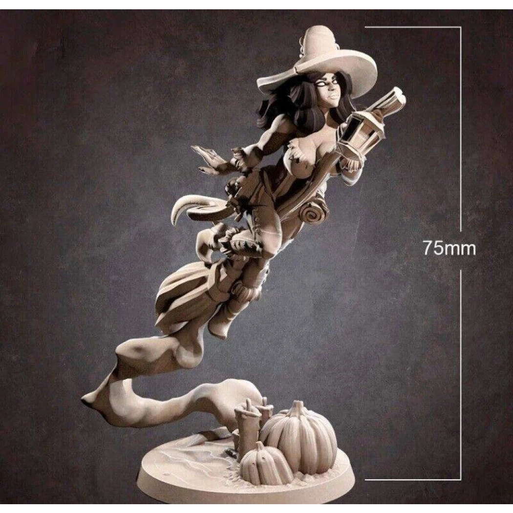 75mm Resin Model Kit Beautiful Girl Witch Sorceress Unpainted - Model-Fan-Store