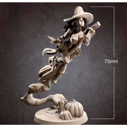 75mm Resin Model Kit Beautiful Girl Witch Sorceress Unpainted - Model-Fan-Store