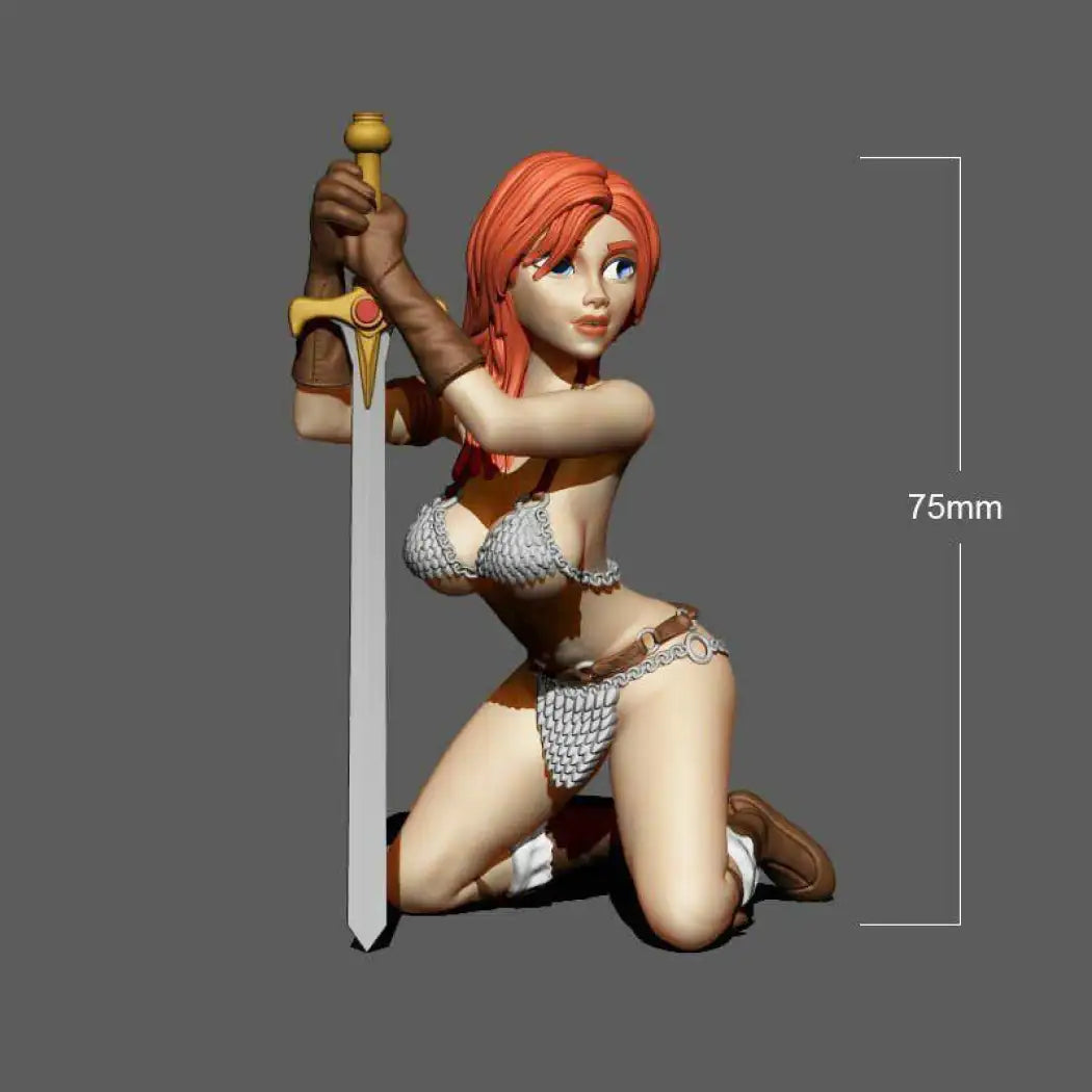 75mm Resin Model Kit Beautiful Girl Woman Barbarian Unpainted - Model-Fan-Store