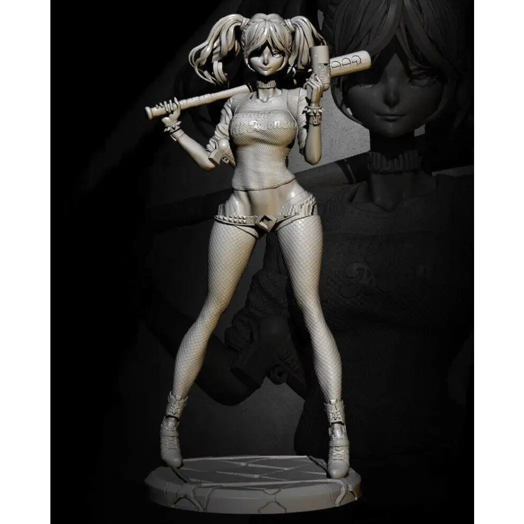 75mm Resin Model Kit Beautiful Girl Woman Harley Quinn Unpainted - Model-Fan-Store