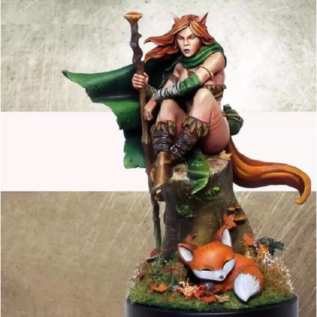 75mm Resin Model Kit exy Girl Woman Elf Protector of the Forest Unpainted - Model-Fan-Store