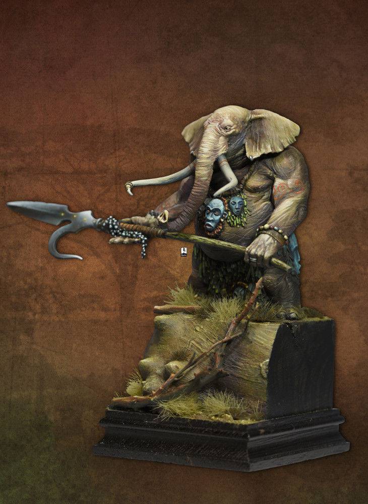 75mm Resin Model Kit Elephant Warrior (no base) Fairy Tales Unpainted - Model-Fan-Store