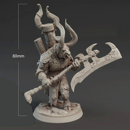 80mm 3D Print Model Kit Tauren Warrior Warcraft Unpainted - Model-Fan-Store
