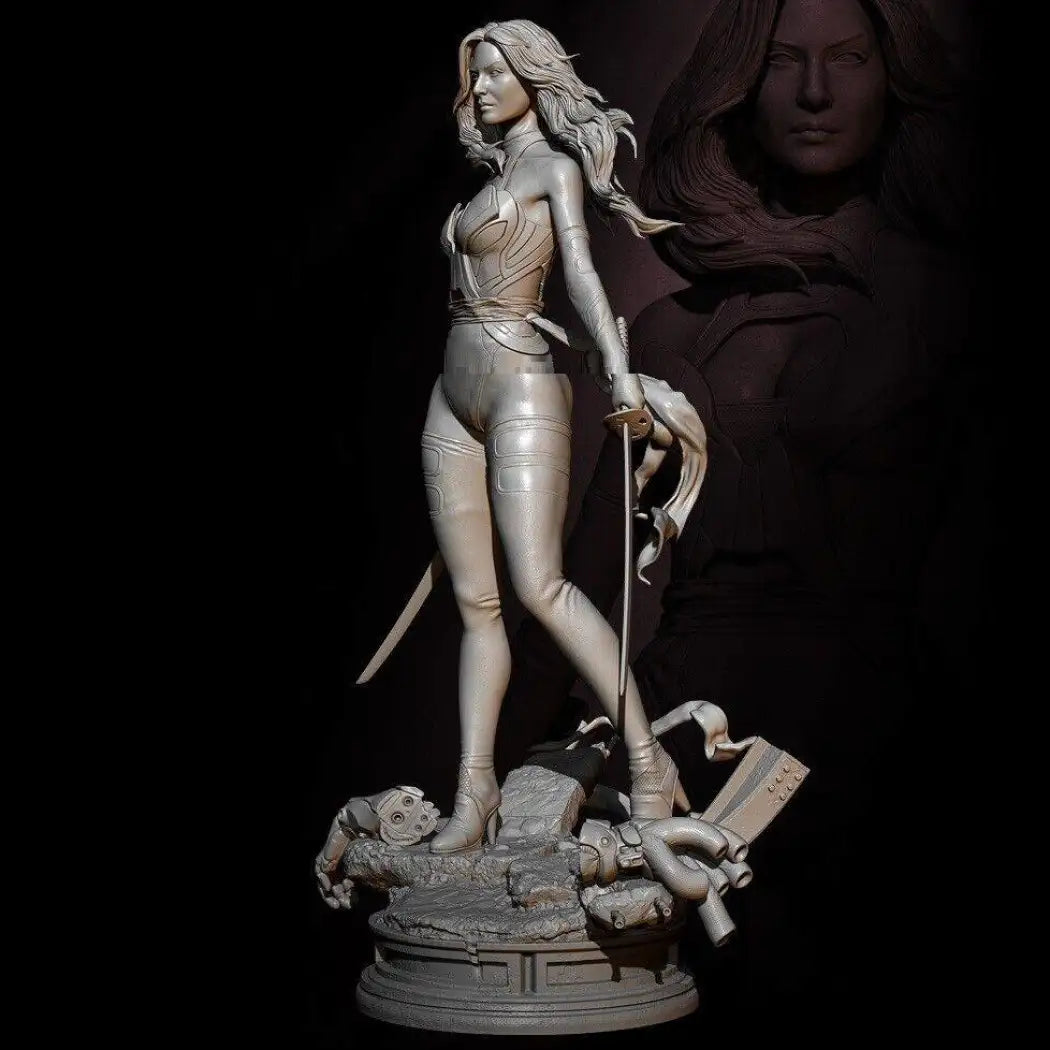 80mm Resin Model Kit Beautiful Girl Woman Warrior Unpainted - Model-Fan-Store