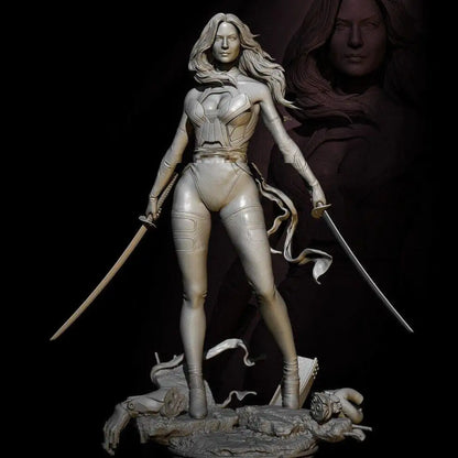 80mm Resin Model Kit Beautiful Girl Woman Warrior Unpainted - Model-Fan-Store